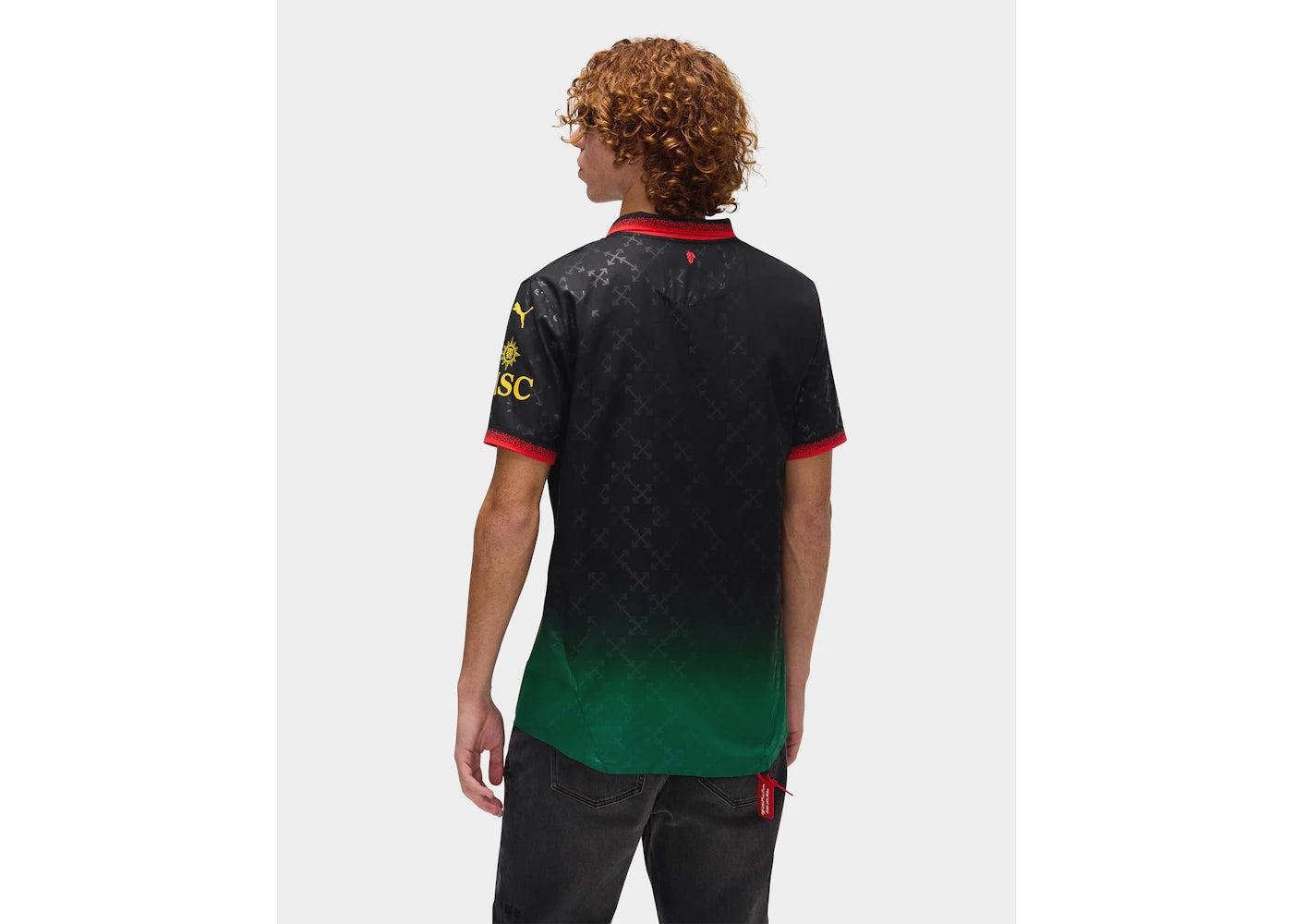 OFF-WHITE x Puma AC Milan Authentic Jersey Black/Power Green