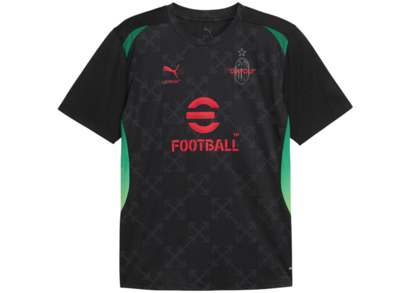 OFF-WHITE x Puma AC Milan Pre-Match S/S Jersey Black/Red