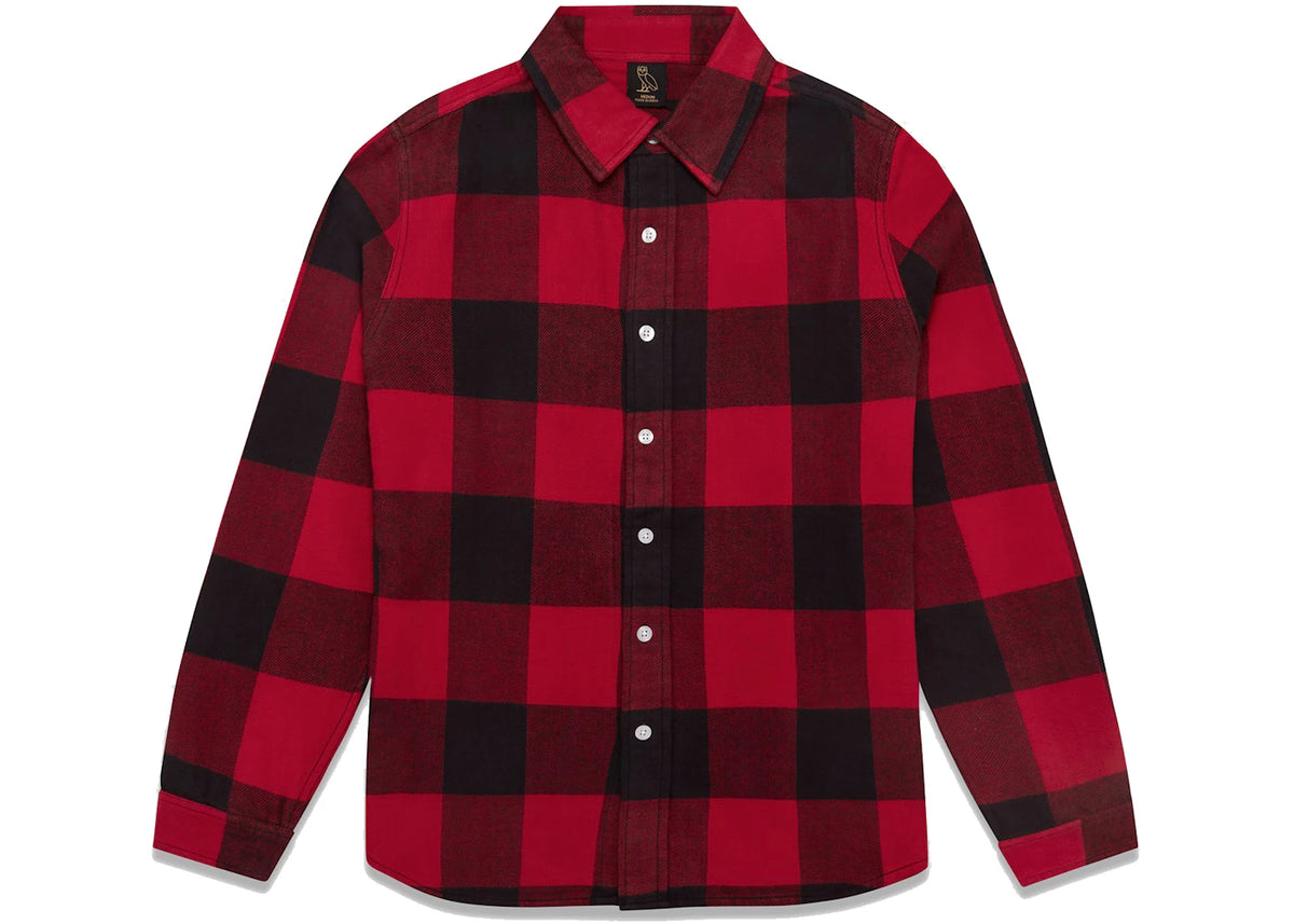 OVO Buffalo Plaid Flannel Shirt Red - vue secondaire B