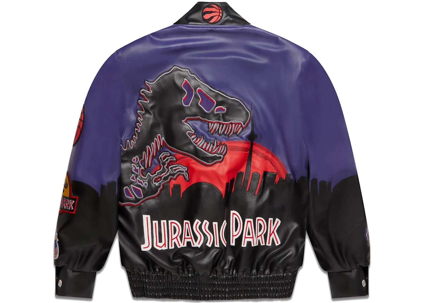 OVO x Jeff Hamilton Jurassic Park Varsity Jacket Black - vue secondaire B