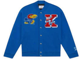 OVO Kansas Jayhawks Varsity Jacket Blue - vue 360