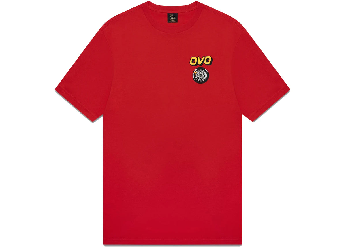OVO Mechanic Owl T-shirt Red - vue secondaire B