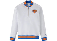 OVO NBA New York Knicks Quarter-Zip Mockneck Sweatshirt Ash Heather Gray
