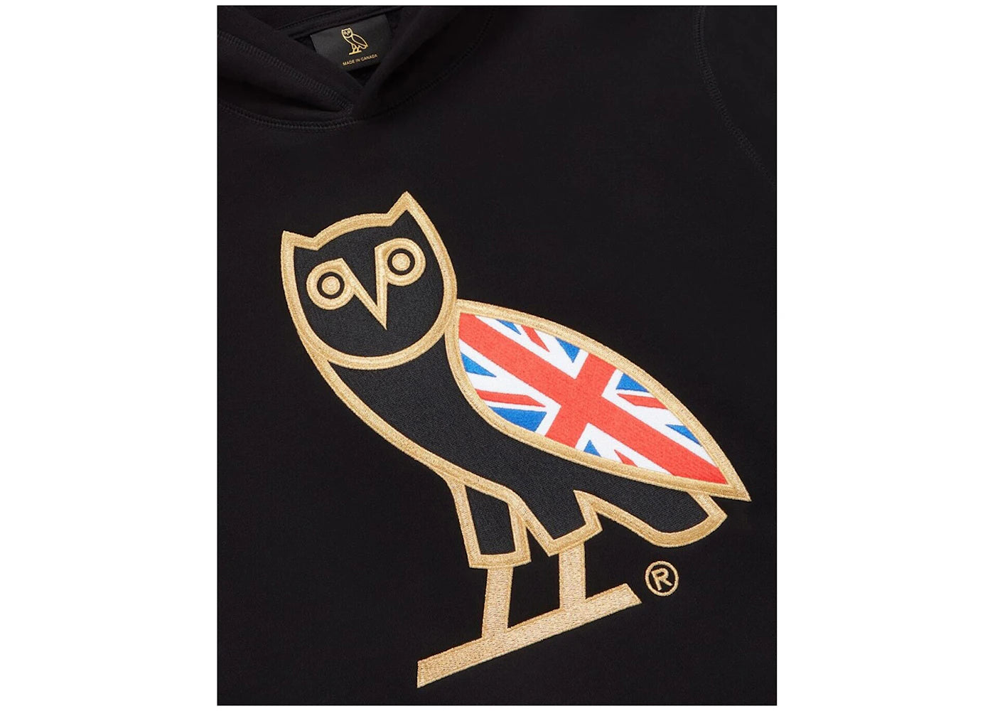 OVO OG Owl UK Hoodie Black - vue secondaire B