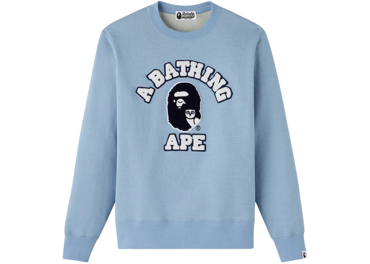 OVO x BAPE Denim Fleece College Crewneck Light Indigo - vue secondaire A