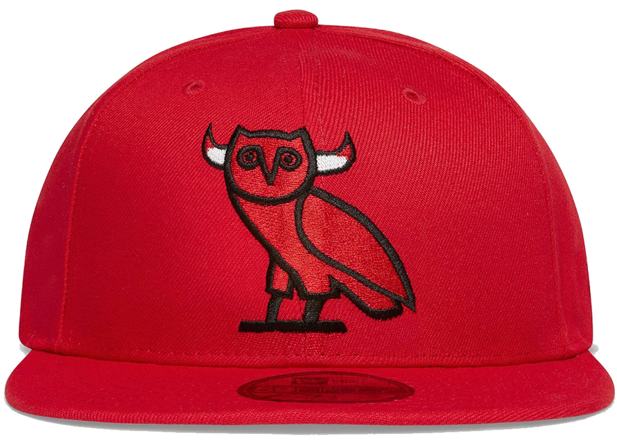 OVO x NBA Bulls New Era 59Fifty Fitted Hat Red - vue secondaire A