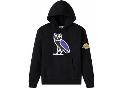 OVO x NBA Los Angeles Lakers OG Owl Hoodie Black - apparel view 2