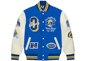 OVO x NFL Los Angeles Rams Varsity Jacket Blue - vue 360