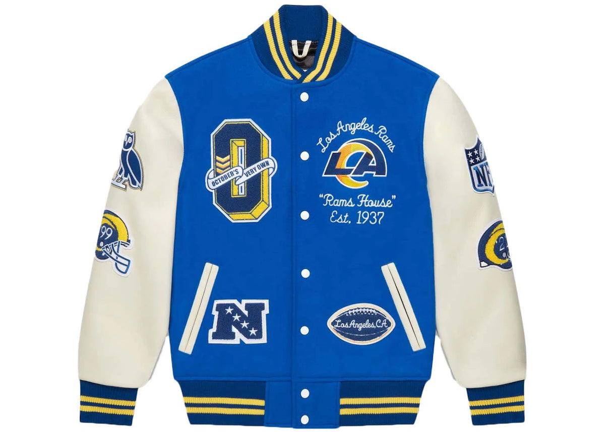 OVO x NFL Los Angeles Rams Varsity Jacket Blue - vue secondaire A