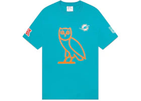 OVO x NFL Miami Dolphins OG Owl T-Shirt Teal