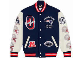 OVO x NFL New England Patriots Varsity Jacket Blue