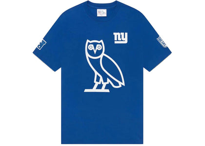 OVO x NFL New York Giants OG Owl T-Shirt Blue - authentic OVO apparel