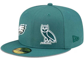 OVO x NFL Philadelphia Eagles Fitted Hat Green - authentic OVO product
