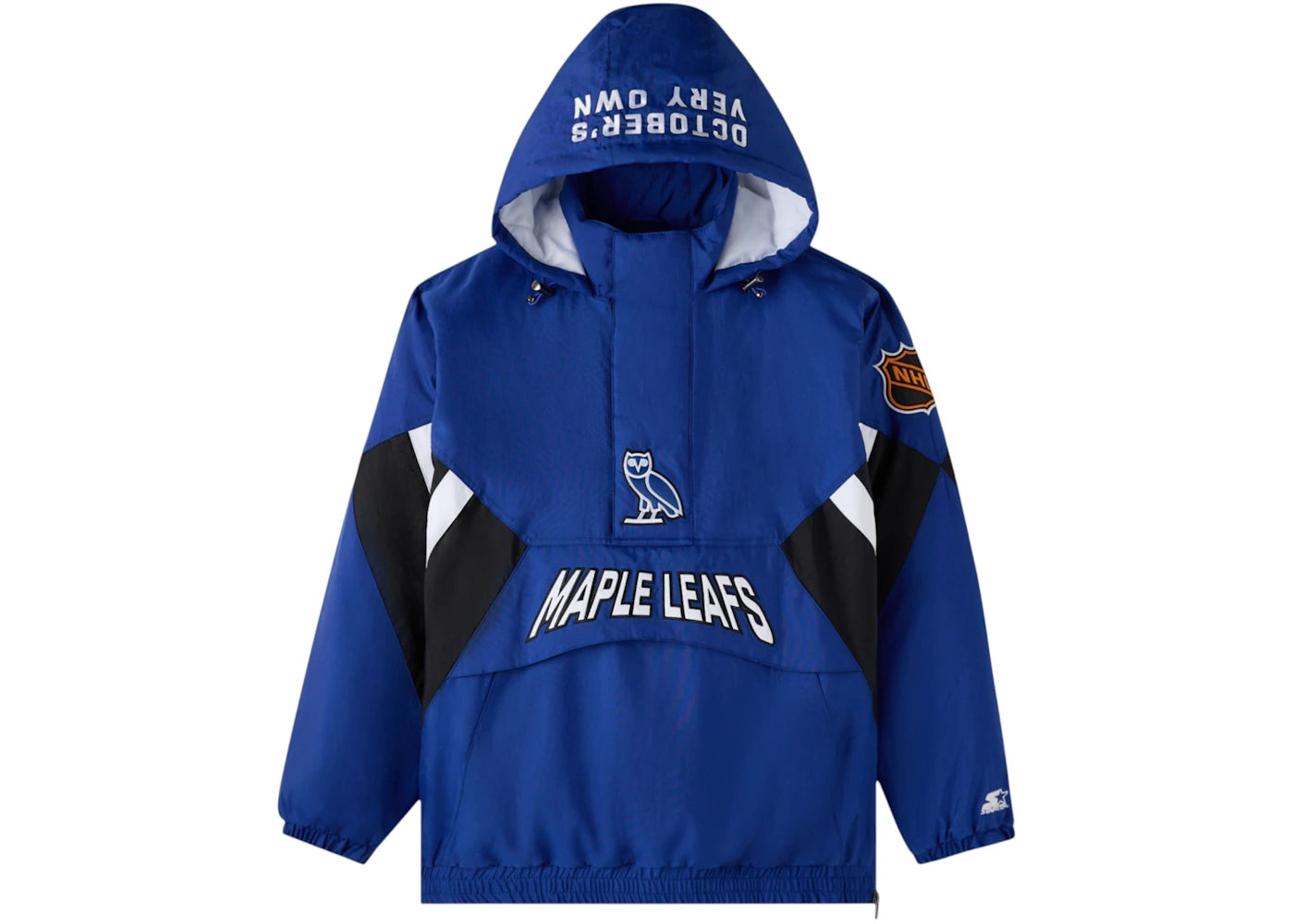 OVO x NHL Starter Toronto Maple Leafs Hooded Half Zip Jacket Blue - vue secondaire A