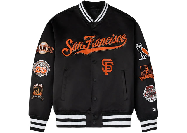 OVO x New Era MLB San Francisco Giants Varsity Jacket Black