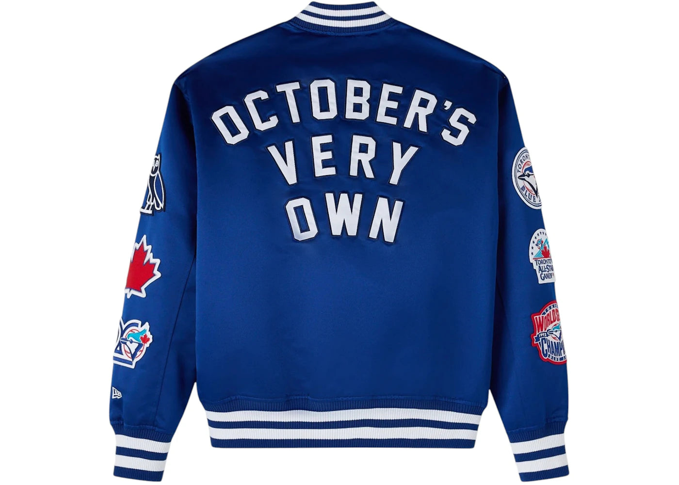 OVO x New Era MLB Toronto Blue Jays Collegejacke Blau - vue secondaire A