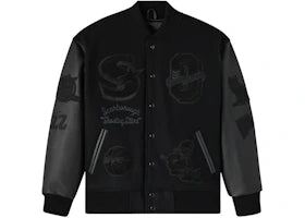 OVO x Scarborough Shooting Stars Championship Varsity Jacket Triple Black - vue 360
