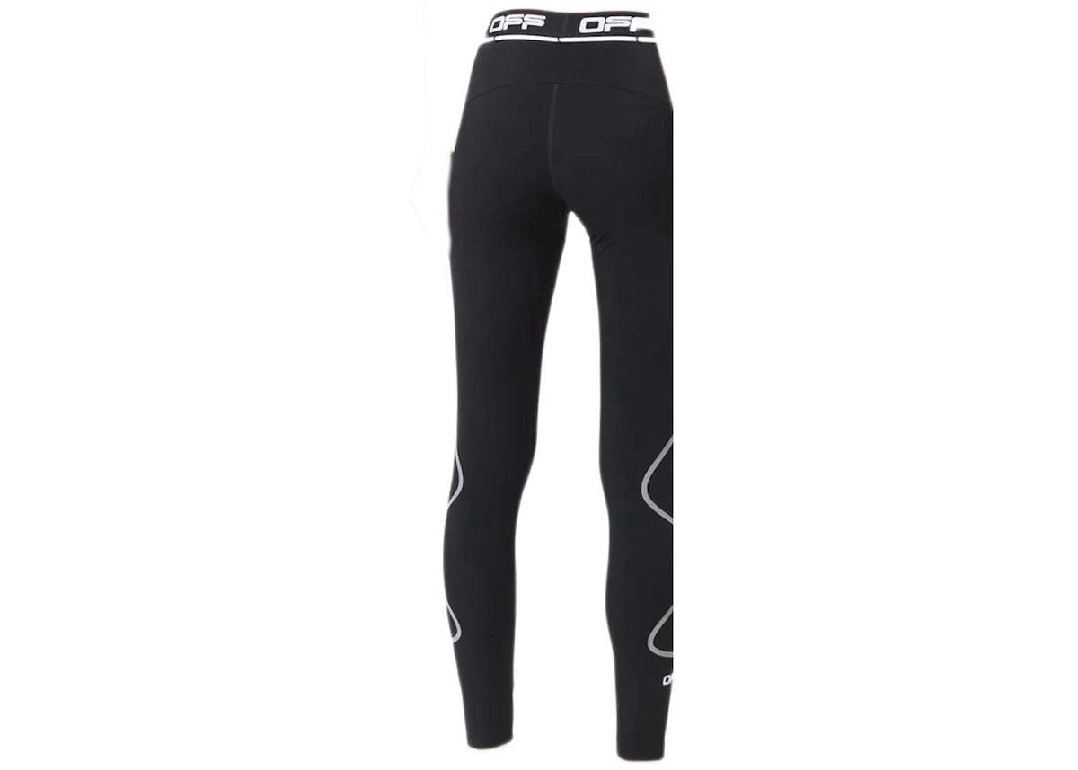 OFF-WHITE Active Logo Leggings Black/White - vue secondaire B