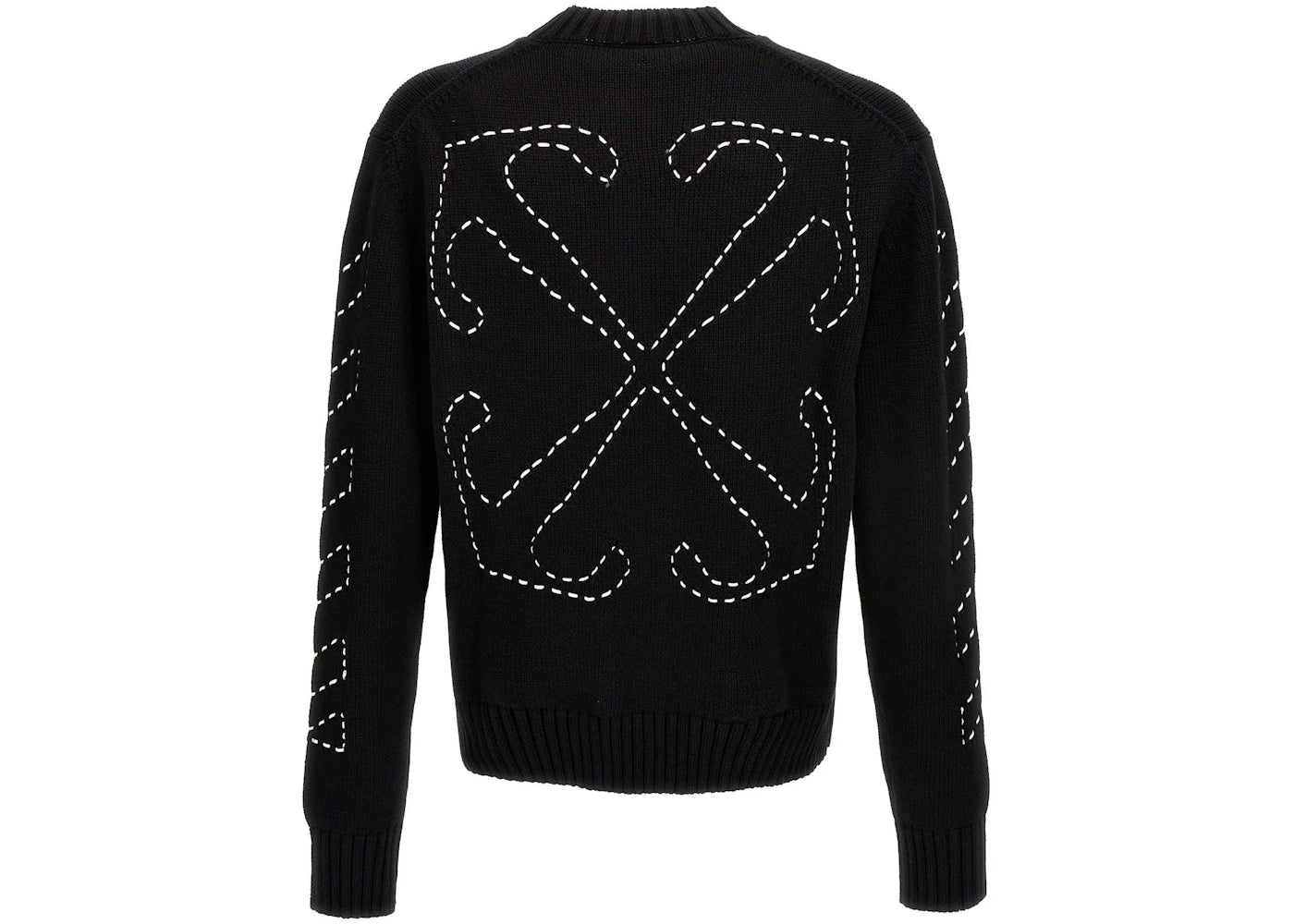 OFF-WHITE Arrows-Embroidery Crew-Neck Jumper Black - vue secondaire B