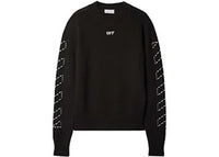 OFF-WHITE Arrows-Embroidery Crew-Neck Jumper Black