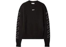 OFF-WHITE Arrows-Embroidery Crew-Neck Jumper Black