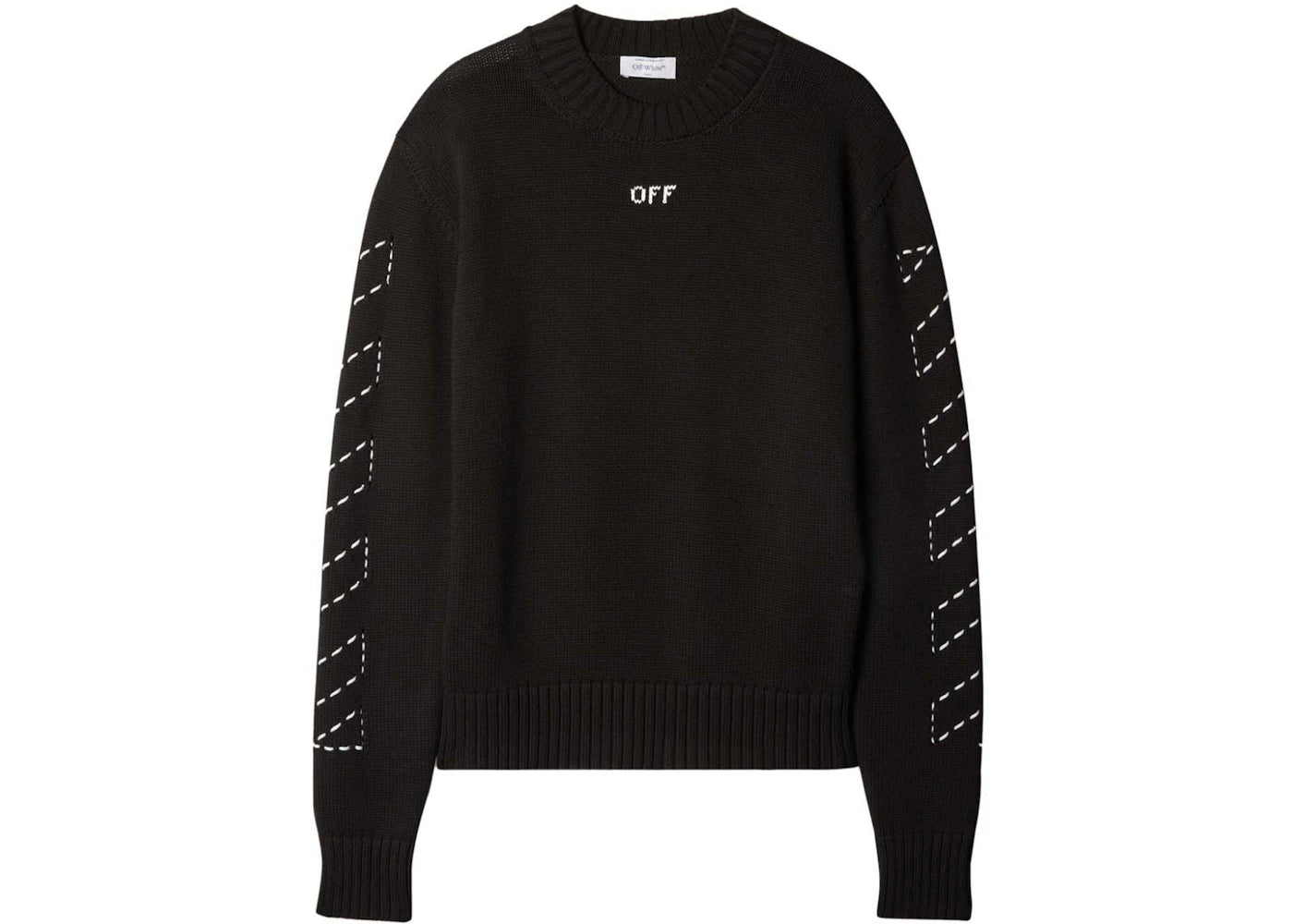 OFF-WHITE Arrows-Embroidery Crew-Neck Jumper Black - vue secondaire A