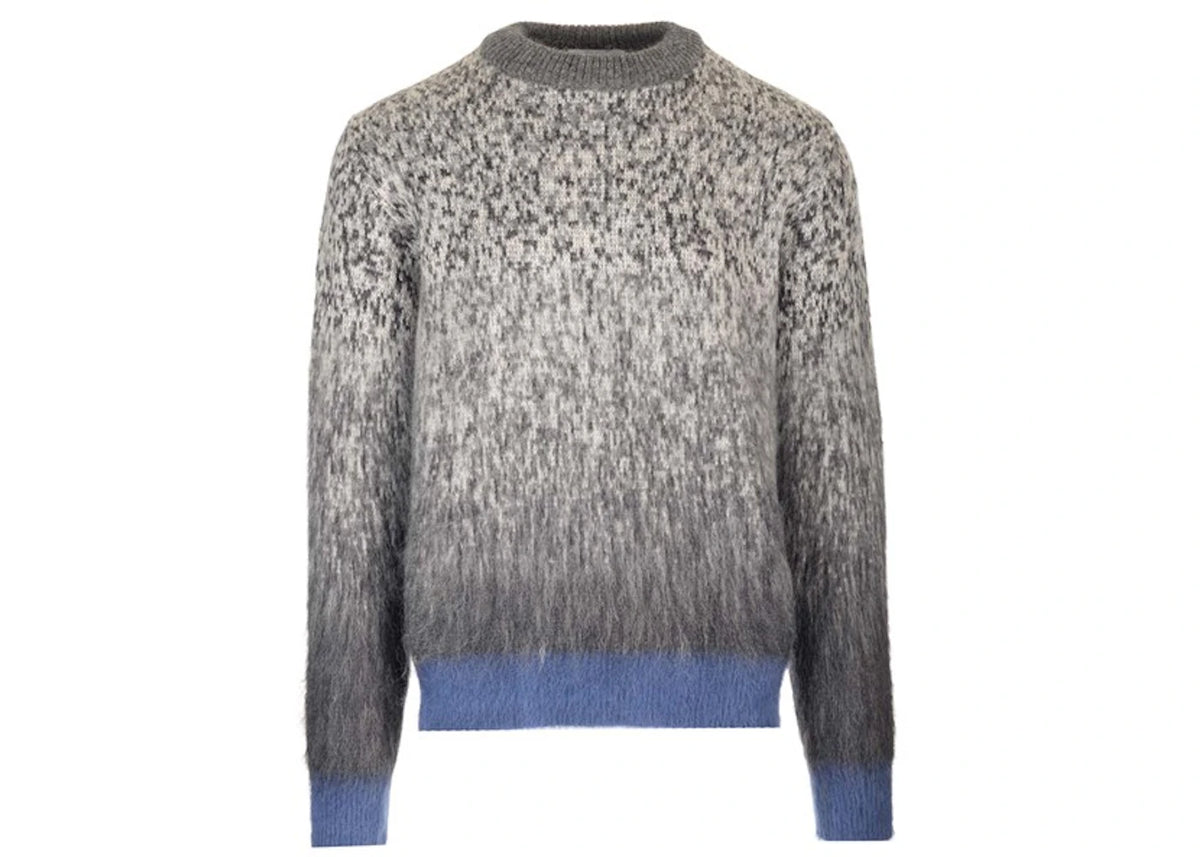 OFF-WHITE Arrows-Print Degradé-Effect Jumper Grey/Blue - vue 360