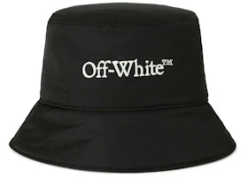 Off-White Bookish Embroidered-Logo Bucket Hat Black/White - vue 360