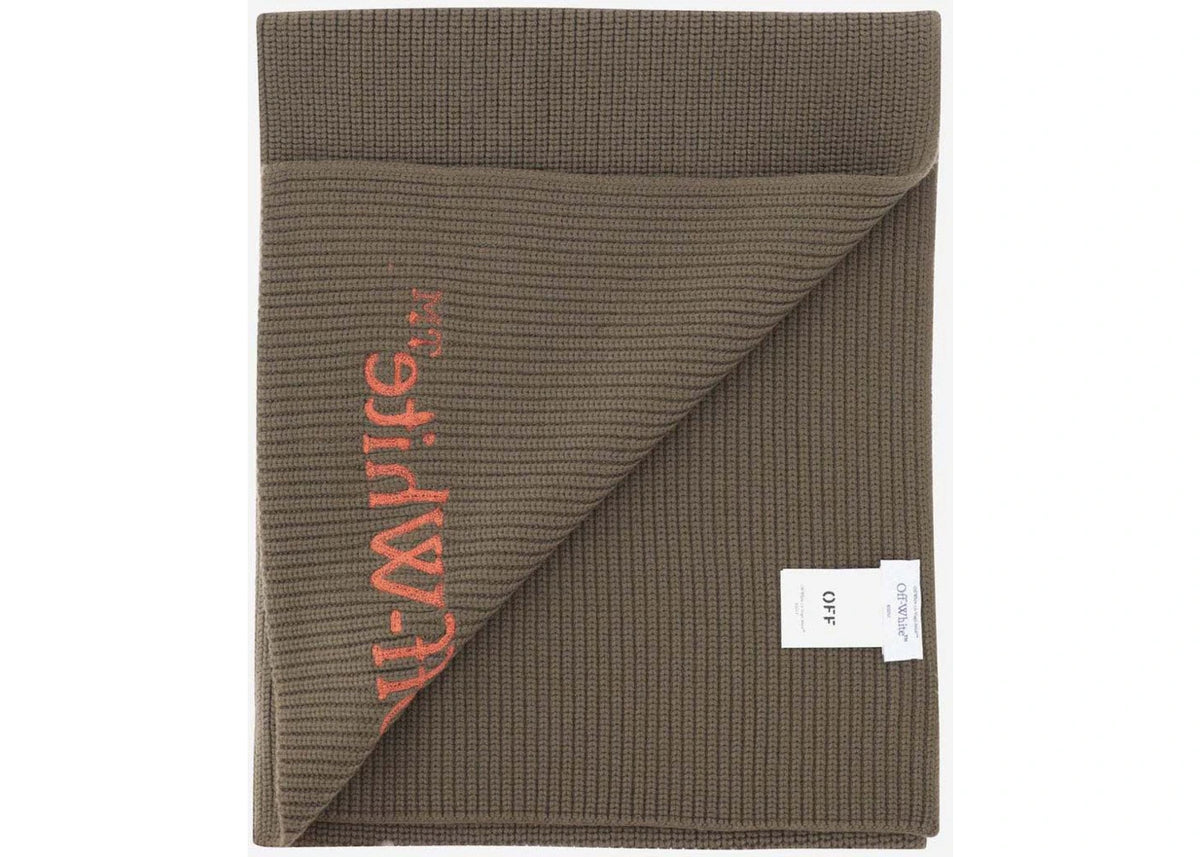 Off-White Bookish Knit Scarf Olive Green/ Red - vue secondaire A