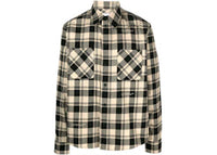 OFF-WHITE Check-Print Flannel Shirt Light Beige/Black