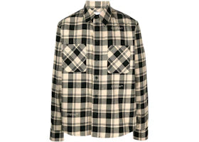 OFF-WHITE Check-Print Flannel Shirt Light Beige/Black - authentic OFF-WHITE apparel