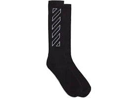 OFF-WHITE Diagonals Mid Socks Black/White Outline