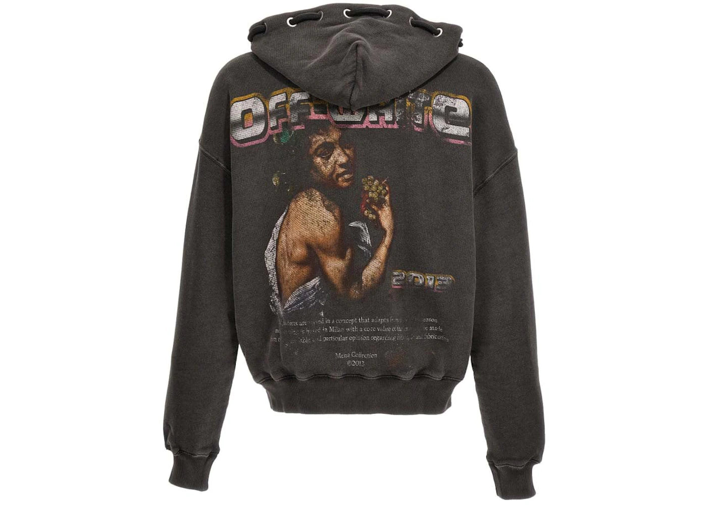 OFF-WHITE Digit Bacchus Cotton Hoodie Black - vue secondaire B
