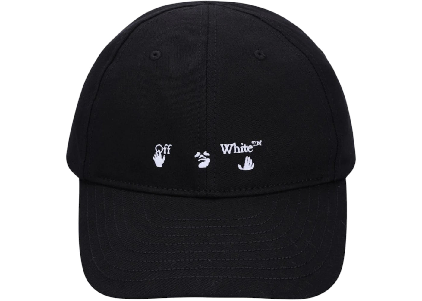 OFF-WHITE Hands Off Logo Baseball Cap Hat Black - vue 360