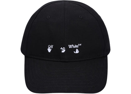 OFF-WHITE Hands Off Logo Baseball Cap Hat Black - authentic OFF-WHITE product