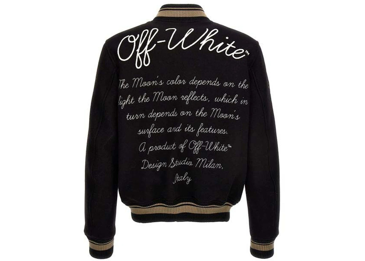 OFF-WHITE Logo-Applique Bomber Jacket Black - vue secondaire A