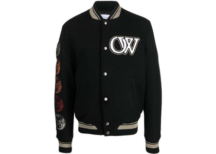 OFF-WHITE Logo-Applique Bomber Jacket Black - apparel view 2