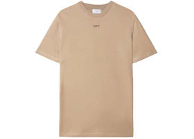 OFF-WHITE Logo-Embroidered Cotton T-shirt Sand Beige