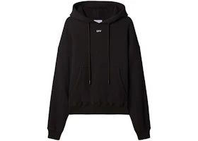 OFF-WHITE Logo-Print Cotton Hoodie Black