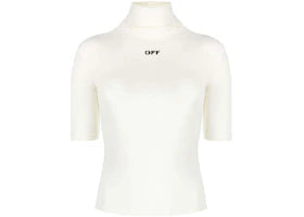 OFF-WHITE Logo-Print Mock-Neck Top White - vue 360