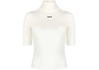 OFF-WHITE Logo-Print Mock-Neck Top White