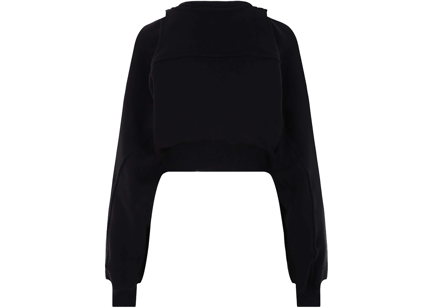OFF-WHITE Off Jersey Cropped Sweatshirt with Bolero Insert Black - vue secondaire B