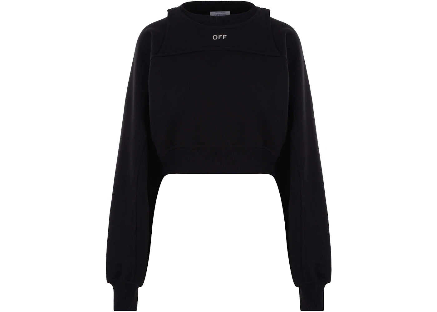 OFF-WHITE Off Jersey Cropped Sweatshirt with Bolero Insert Black - vue secondaire A