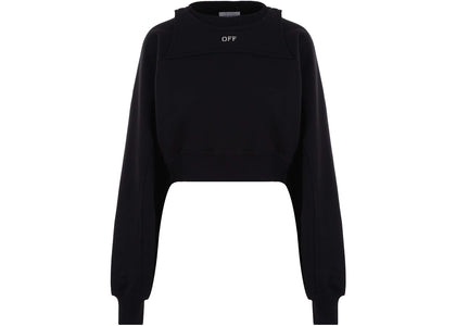 OFF-WHITE Off Jersey Cropped Sweatshirt with Bolero Insert Black - apparel view 2