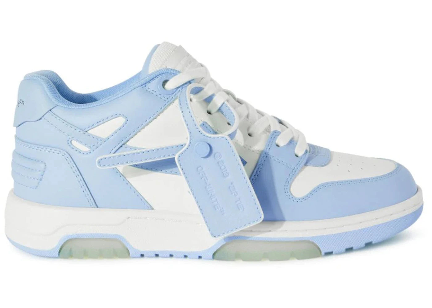 Off-White Out Of Office Calf Leather White Baby Blue (Women's) - vue 360