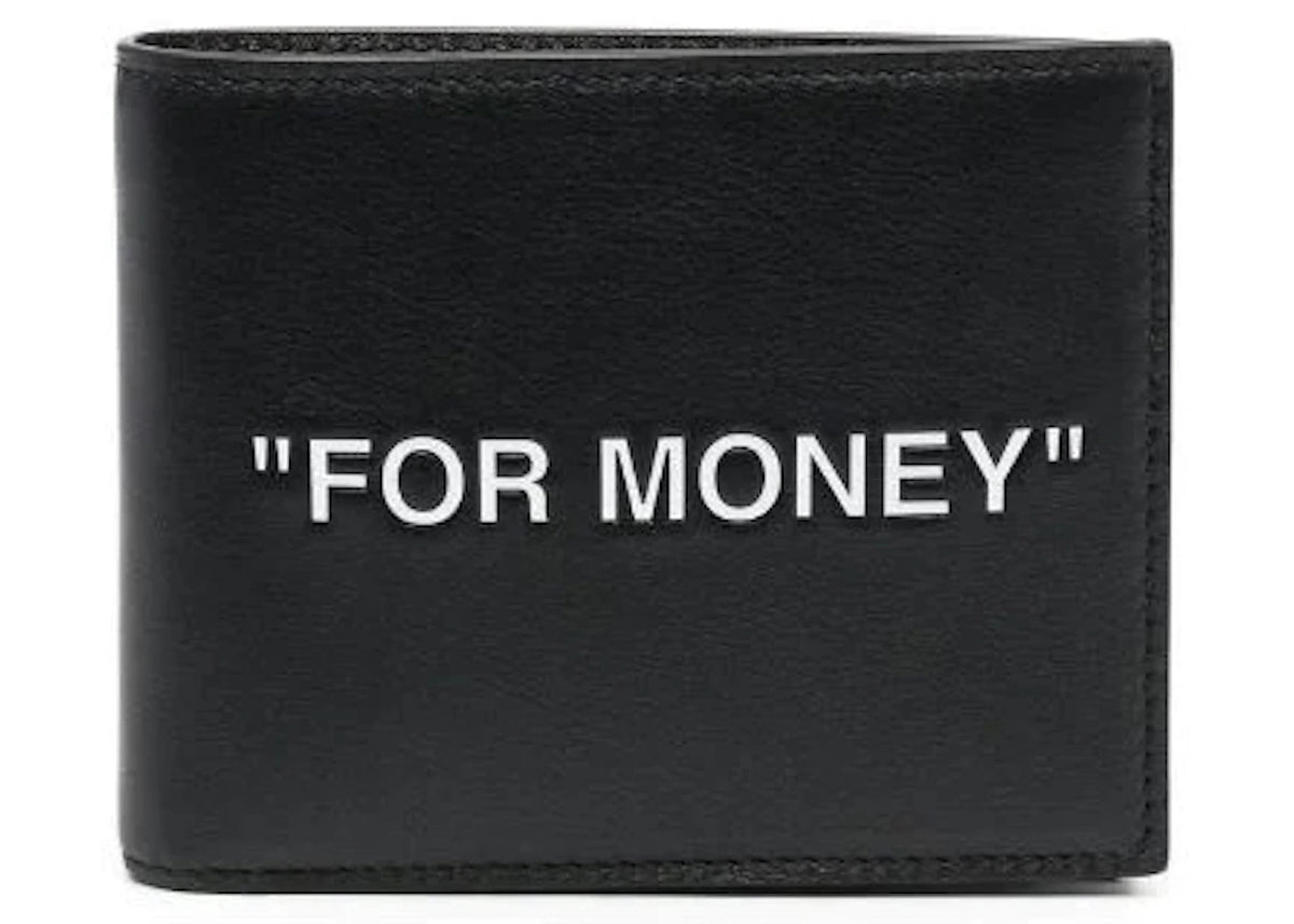 Off-White Quote „FOR MONEY“ Bifold Wallet Schwarz/Weiß - vue 360