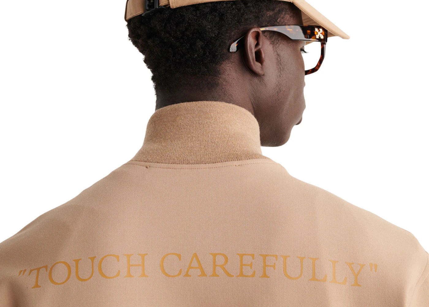 OFF-WHITE Quote Wool Slim Tracktop Camel