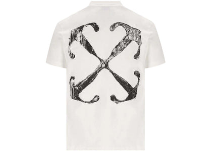 Off-White Scratch Arrow Slim Fit T-Shirt White - authentic OFF-WHITE apparel