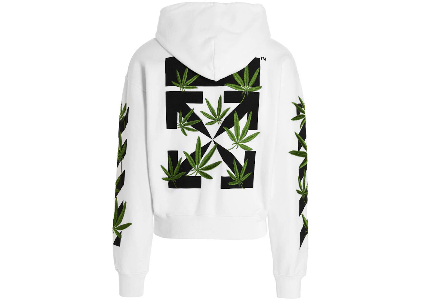 OFF-WHITE Weed Arrows Over Hoodie White - vue secondaire A