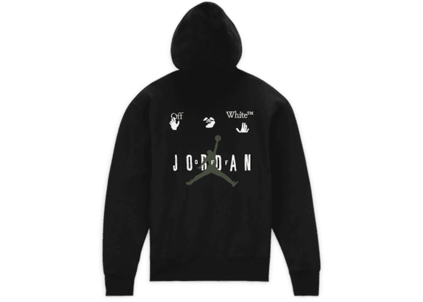 OFF-WHITE x Jordan Hoodie Black (FW21) - vue 360